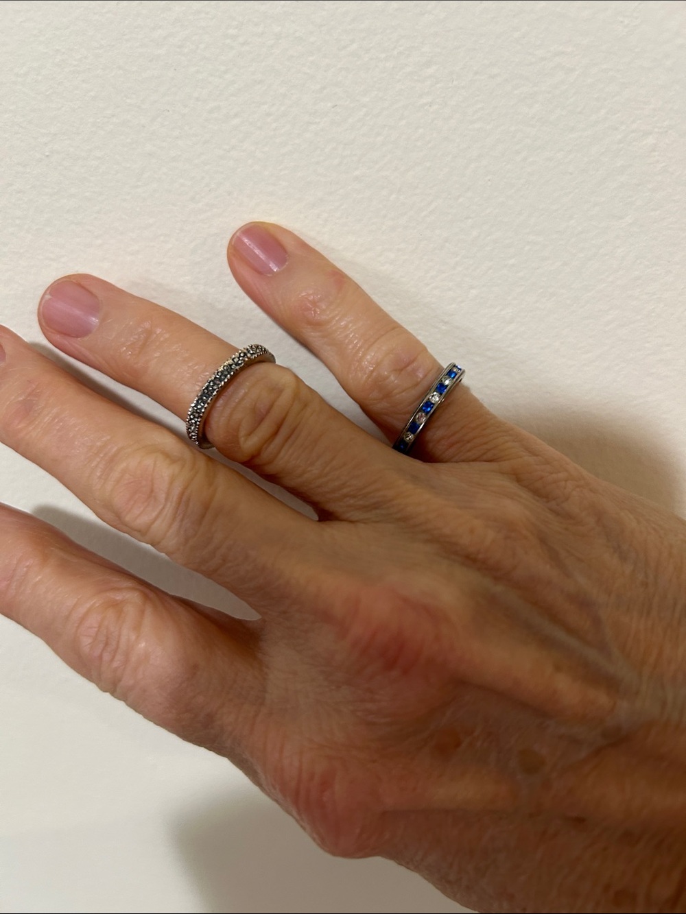 Blue Opal Inlay Sterling Silver Band Ring - Women's Jewelry